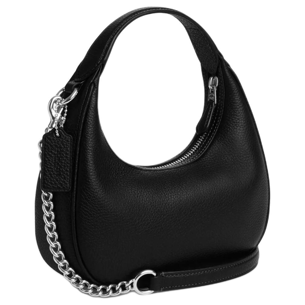 COACH CARMEN Leather Hobo Bag, Handbag, Shoulder Bag, Crossbody Bag Small Women's Black CT774-SVBK