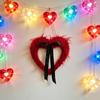 Valentine's Day Door Banner with Heart Garland Festive Wall Hanging Decor for Party Home Window Decorative Wreath for Indoor Outdoor Holiday
