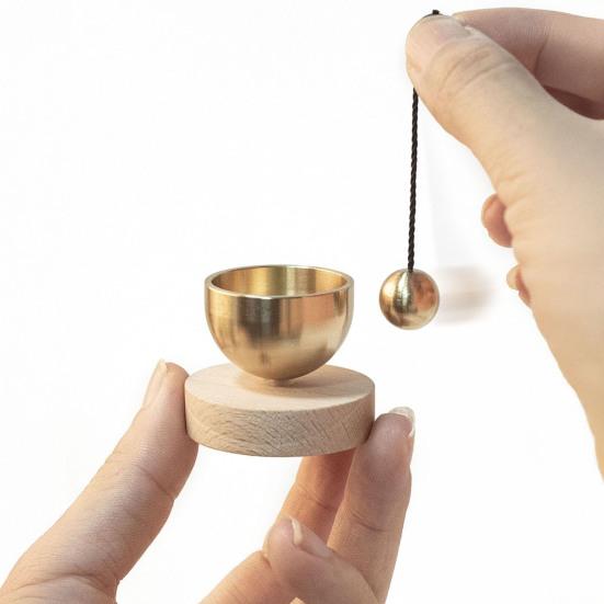 Мини-набор поющих чаш Прост в использовании Медная медитационная звуковая чаша Йога Медитация Расслабление Снятие стресса Чакра-исцеляющая чаша Портативный духовный подарок