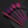 Shiny Purple Dinnerware Set Western Tableware 304 Stainless Steel Fork Knife Spoon Dinner Set Home Kitchen Flatware Set
