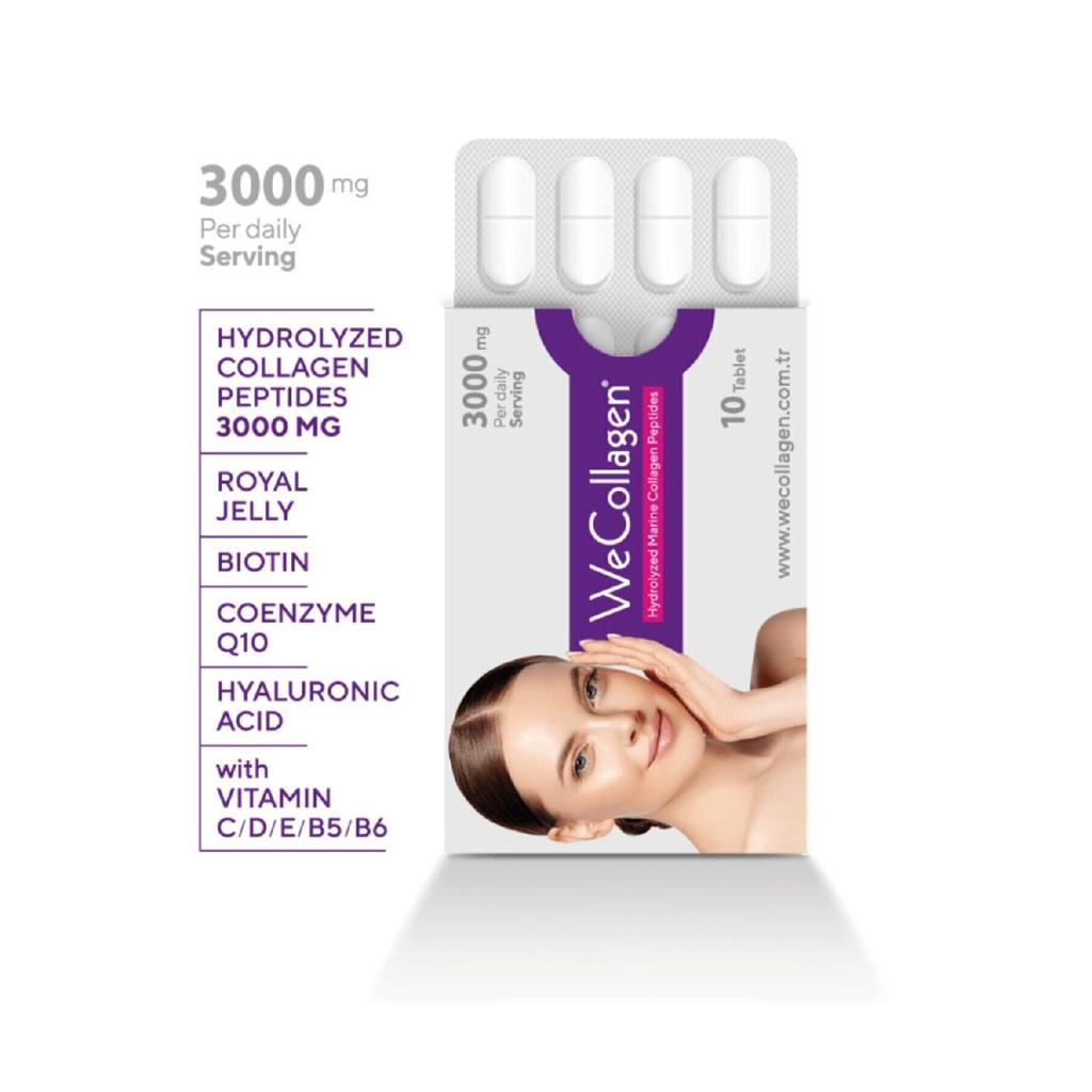 Wecollagen 90 Tablets-3000mg Collagen Type 1-2-3 Bee Milk Biotin 100%pure And Natural Diet Supplement