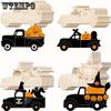 32pcs Halloween Wooden Craft Set - Unpainted Pumpkin & Truck Cutouts for DIY Art, Carved Tags & Hanging Decorations