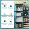Storage Rack Easy Assembly Metal Tubes Non-Woven Fabric Dustproof Waterproof Large Capacity Book Organizer