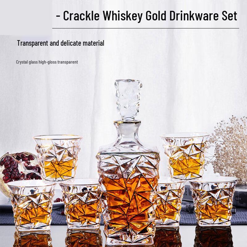 Flavinmci 7-Piece Whiskey Decanter & Glass Set