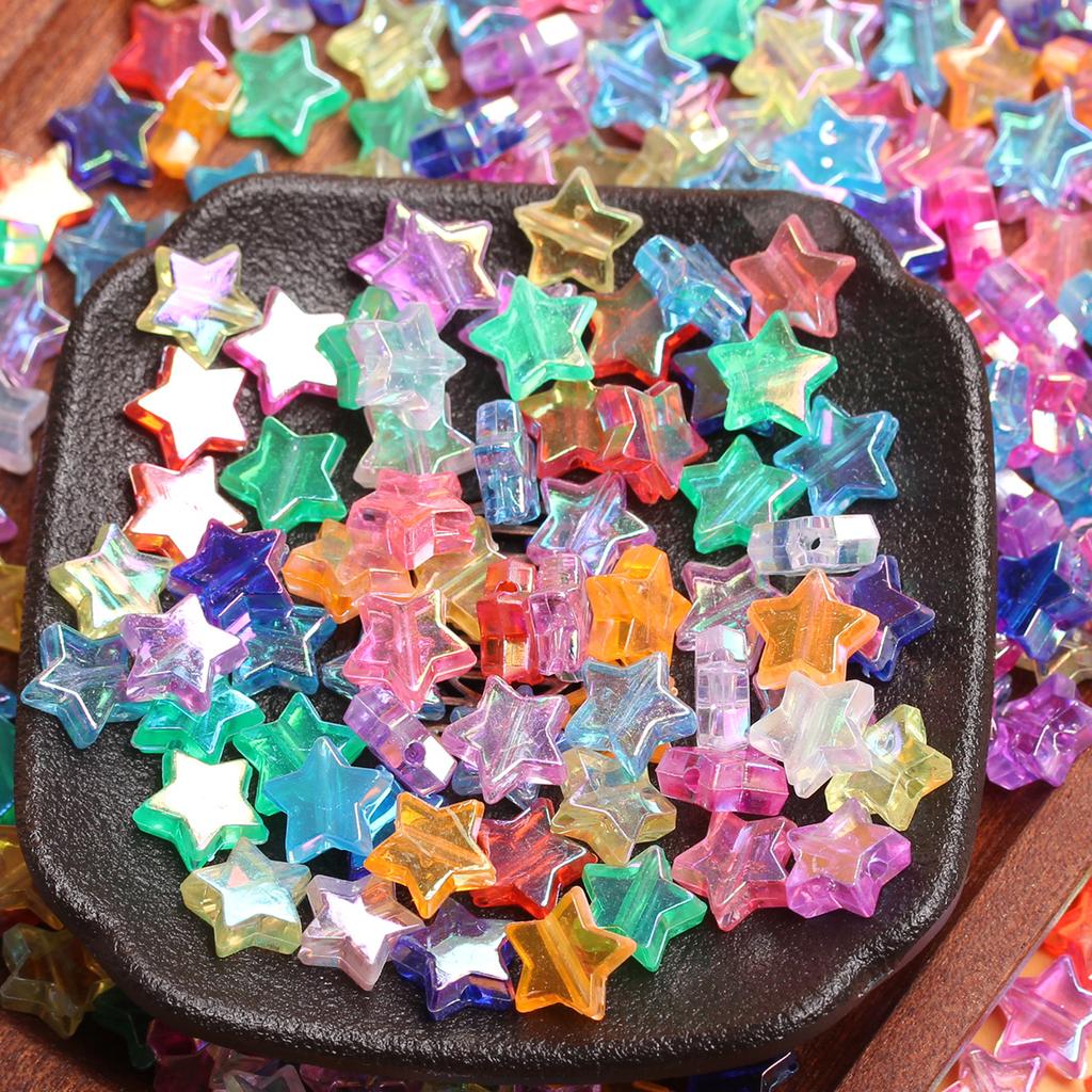 500 г/пакет, 11 мм, около 2000 шт. AB цвет для изготовления ювелирных изделий, свободные бусины-разделители, аксессуары для самостоятельного изготовления, бусины ручной работы со звездами, пентаграмма