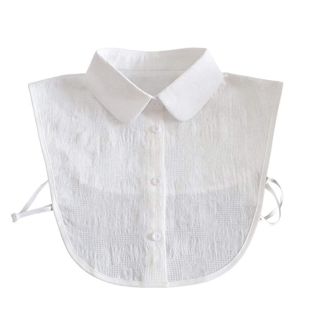 Women Clothes Accessories Ruffled Fake Collar Detachable Cotton False Collar White Half Shirt