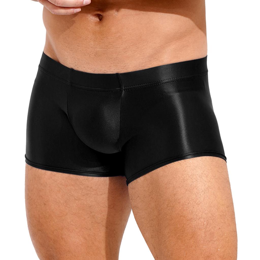 Мужские глянцевые трусы-боксеры, нижнее белье, трусы с низкой посадкой, нижнее белье, шорты для вечеринки у бассейна, шорты для пляжного волейбола, пляжная одежда