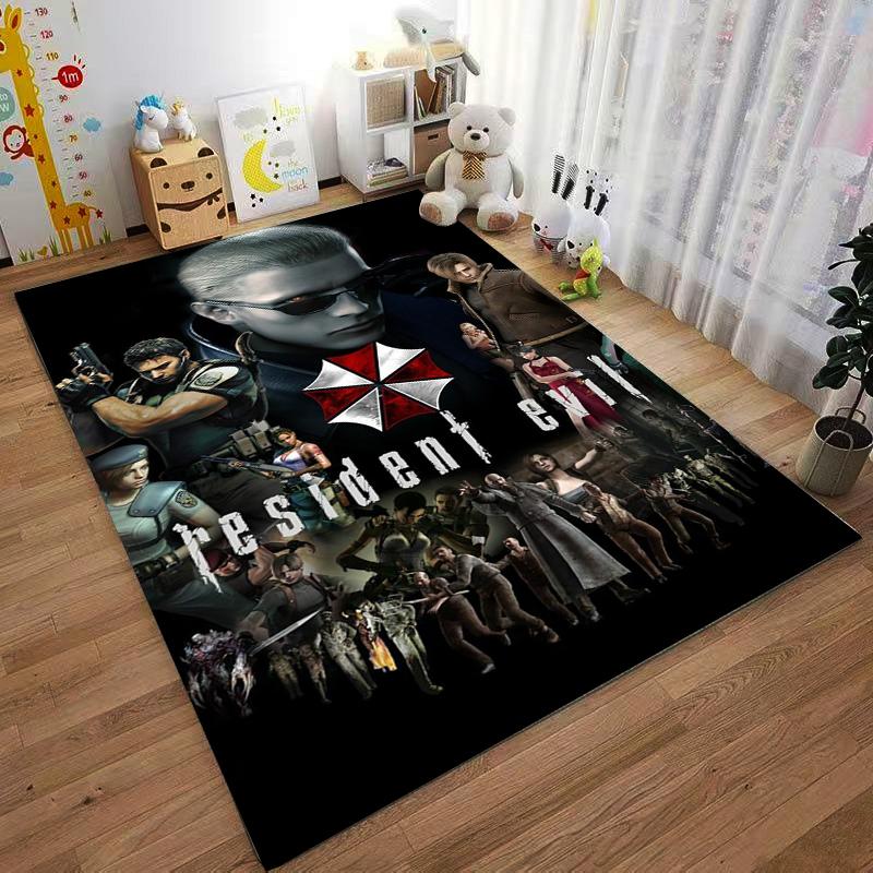 Resident Evil Printed Carpet with Characters and Umbrella Logo Suitable for use as an anti-slip for living room bedroom sofas