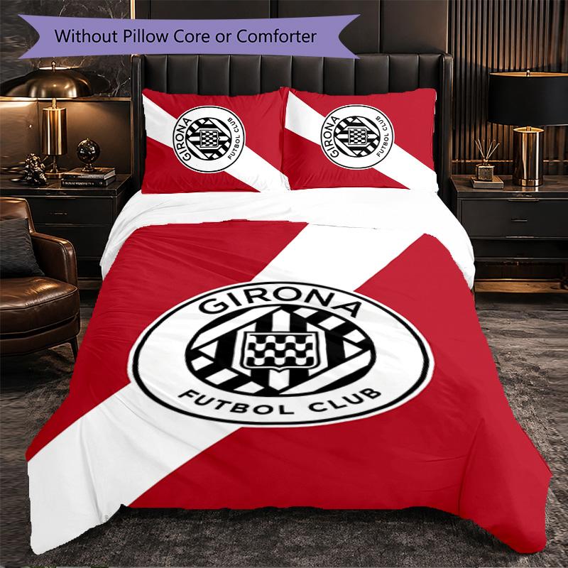 Girona FC Themed Bedding 3Pcs Duvet Cover Set Decorative Bed Linen For Teen Room Home Decoration