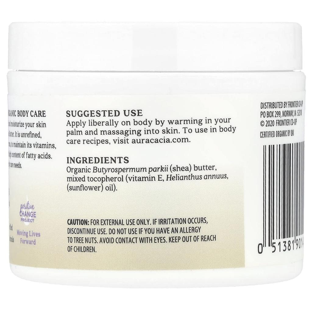 Aura Cacia Organic Shea Butter, 3.25 Oz (92 G)