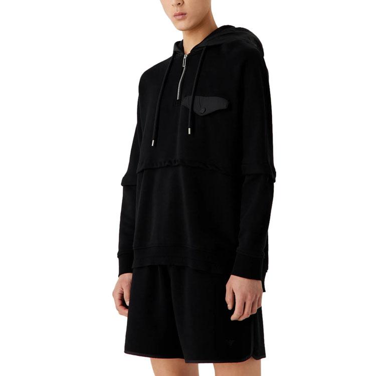 EMPORIO ARMANI Sweatshirts Men's Black Hooded Moderate Other 6R1MBV-1JWPZ-10999