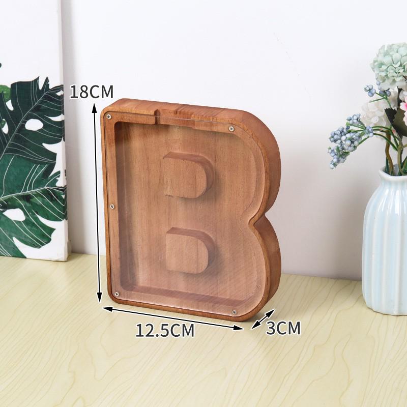 Деревянная и акриловая копилка для детей с алфавитом - прозрачный дизайн животных