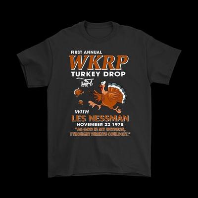 Смешные футболки WKRP Turkey Drop с Лесом Нессманом - Подарок на День Благодарения