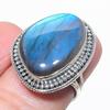 Натуральный лабрадорит драгоценный камень ручная работа 925 чистое серебро ювелирное изделие кольцо размер 6 t3w32