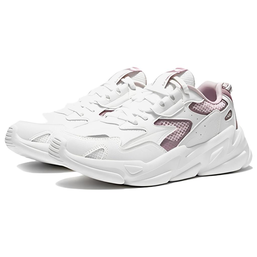 Li Ning Still Shadow Низкие Спортивные Повседневные Кроссовки Женские Бело-Фиолетовые AGLS054-3