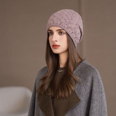 Осенне-зимняя вязаная шапка, защита ушей, теплая шапка-пуловер, шерстяная шапка
