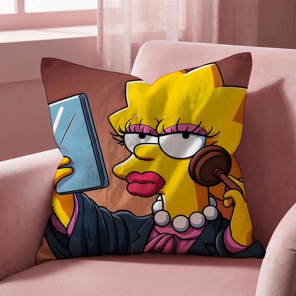 Чехол на подушку Мультфильм The Simpsons - Многоцелевой чехол для подушки для дома и автомобиля - Двусторонний, Мягкий и прочный для ежедневного использования