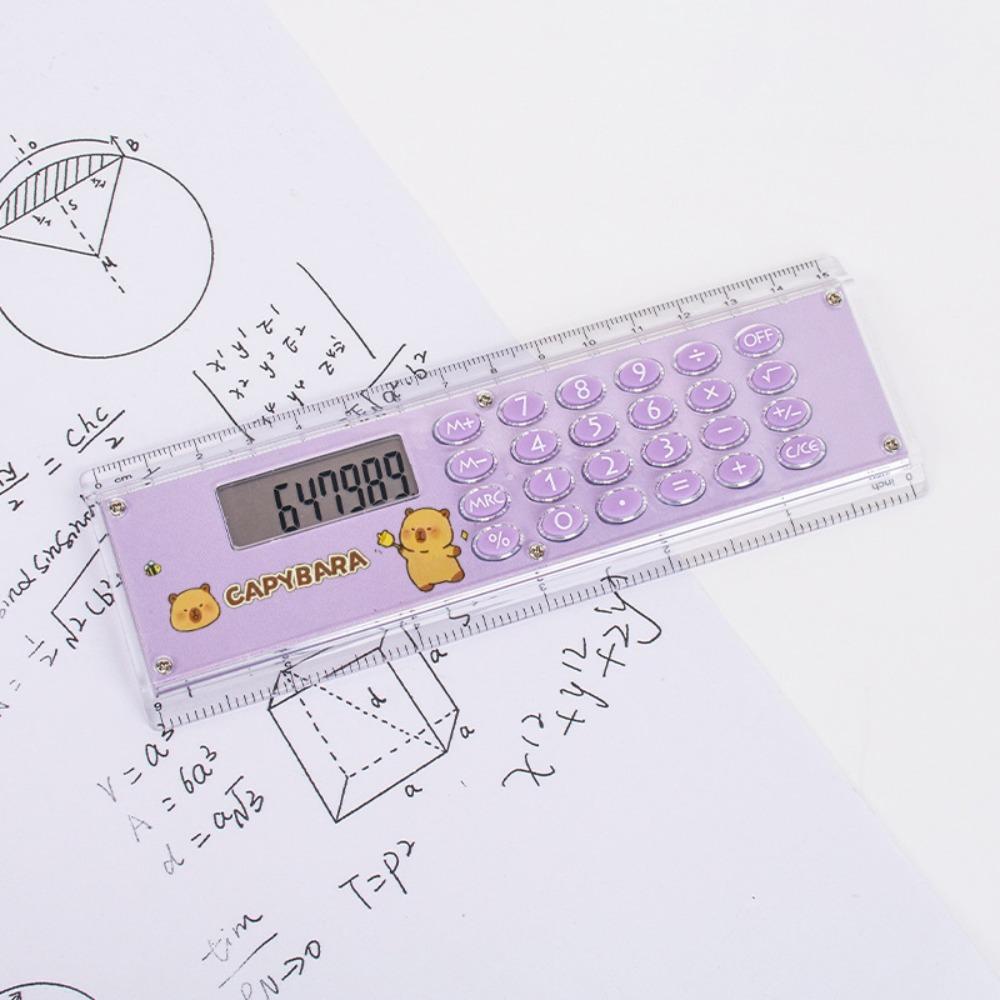 Mini Ruler Calculator Capybara Measuring Ruler Creative Straight Ruler School