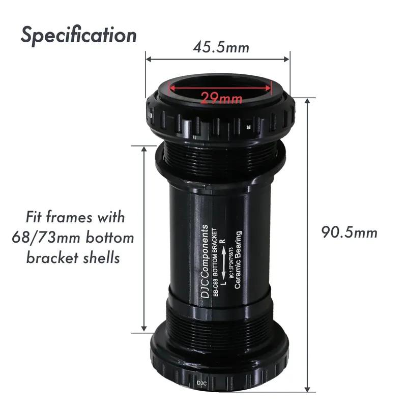 DJC DUB Bottom Bracket 29mm BSA English Threaded BB for SRAM DUB 68/73mm MTB Road Bike Ceramic Steel Bearing 28.99mm Spindle
