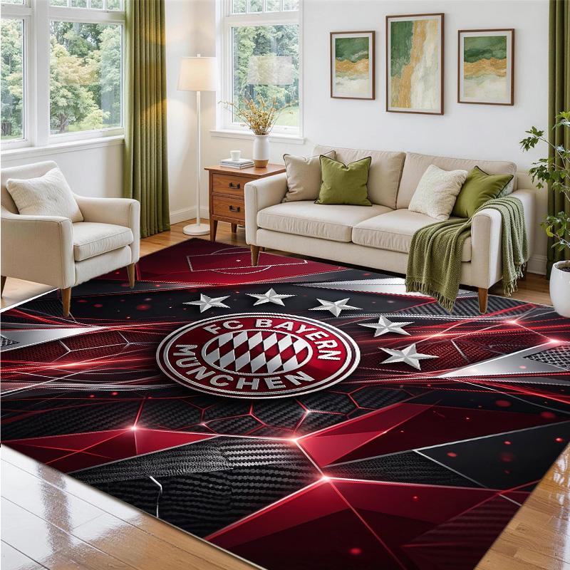 Bayern Munich Design Crystal Velvet Rug Soft Decorative Mat for Bedroom Entrance