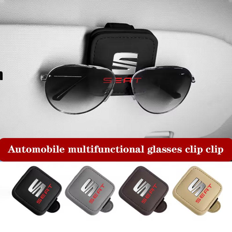 djbf10 Car Sunglasses Holder Eyeglasses Hanger Sun Visor Glasses Clip For Seat Leon Ibiza Alhambra Exeo Altea Arona Mii Car Accessories