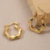 LNCHRAN Stainless Steel & Bamboo Hoop Earrings for Women - Simple & Fashionable