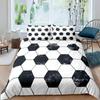 Red Glowing Polygonal Grid Pattern Bedding Set 135×200 Duvet Cover Set with Pillowcase 260×220 Quilt Cover Black Blanket Cover
