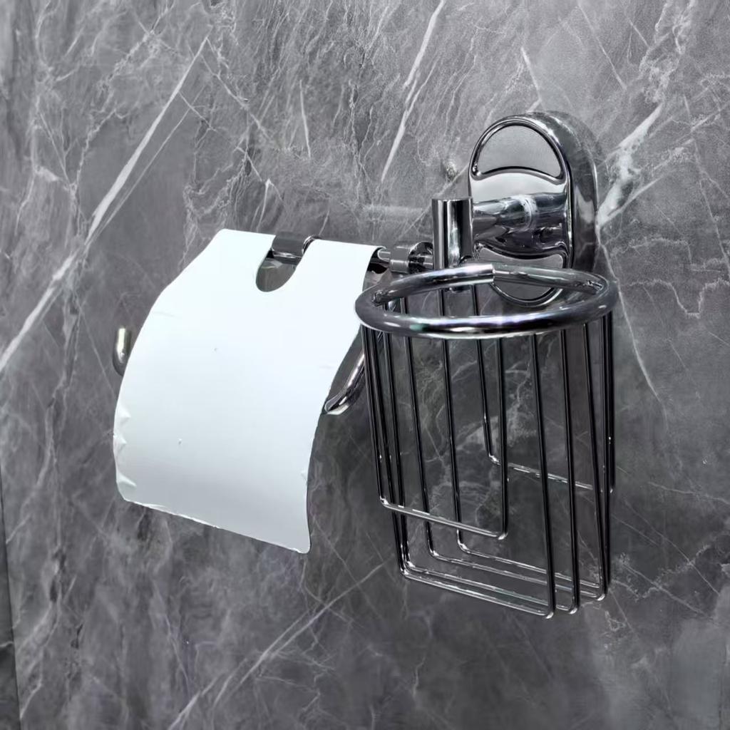Modern Simple Style Bathroom 2-in-1 Toilet Paper Holder and Soap Dispenser Rack Factory Direct Sale