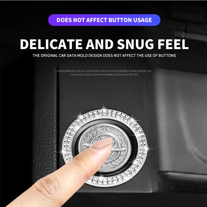 NPT1 Car One-Click Start Stop Engine Crystal Rhinestone Metal Decor Cover For Opel Opc Astra K Vivaro Corsa Zafira Insignia Mokka