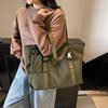 Large Capacity Tote Bag Women's Fashion Commuter Shoulder Bag Trend Casual Canvas Bag Student Class Handbag