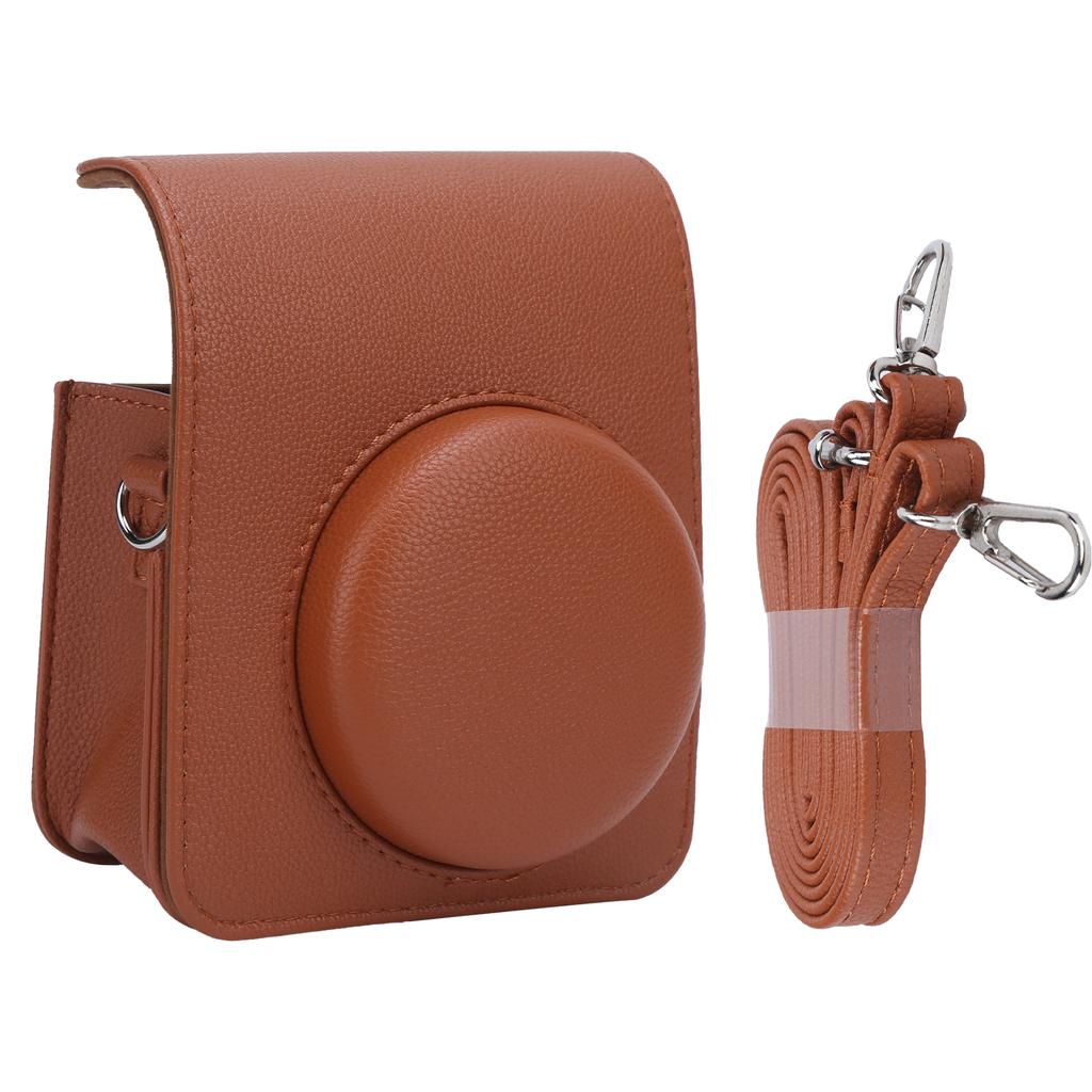 PU Leather Mini Camera Case Bag with Adjustable Shoulder Strap for Instax Mini 40 CameraBrown