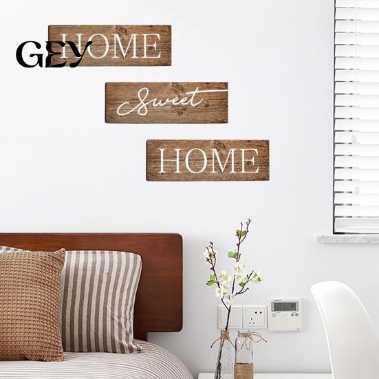 Wear-resistant Home Sign 3 Pcs/Set Wooden Sweet Sign, Rustic Farmhouse Decorative Clear Text Vintage Hanging Wall Plaque for Living Room, Bedroom,