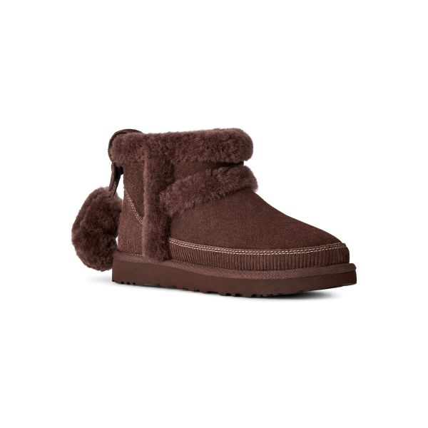 UGG Классические Новые Коровья Раздельная Кожа Удобные Круглый Носок Печенье Снежные Сапоги Женские сапоги 1180434-BCDR