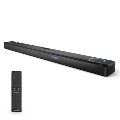 Акустическая система Philips Soundbar TV, совместимая с Dolby, оснащена 15 динамиками, звуковая панель высокой мощности, сертифицированный IMAX Enhanced, фронтальный сабвуфер объемного звучания