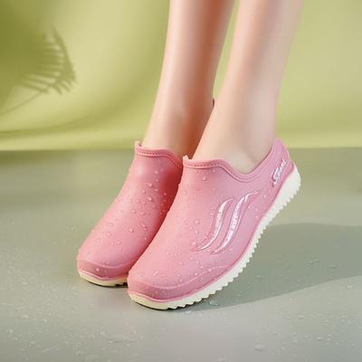 Низкие резиновые туфли женские летние мокасины без застежек непромокаемые резиновые сапоги женские галоши короткие резиновые туфли женские мягкие резиновые галоши