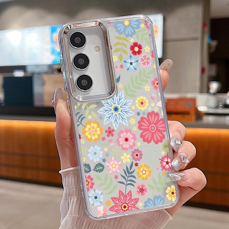 Чехол с принтом цветка розовой лилии для Samsung S26 S25 Ultra S24 FE S23 Plus S22 S21 A15 A16 A17 A35 A36 A37 A54 A55 A56 A57 5G Покрытие Линзы Мягкий Чехол