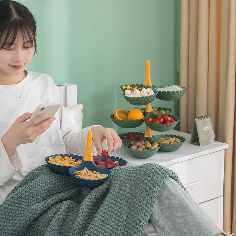 3-слойная съемная тарелка с фруктами, башня, домашняя гостиная, закуска, десерт, подставка для хранения