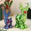 3D-печатная милая рождественская фигурка лося с подвижными суставами, декор для офиса, подарок для детей, имитация статуэтки, украшение