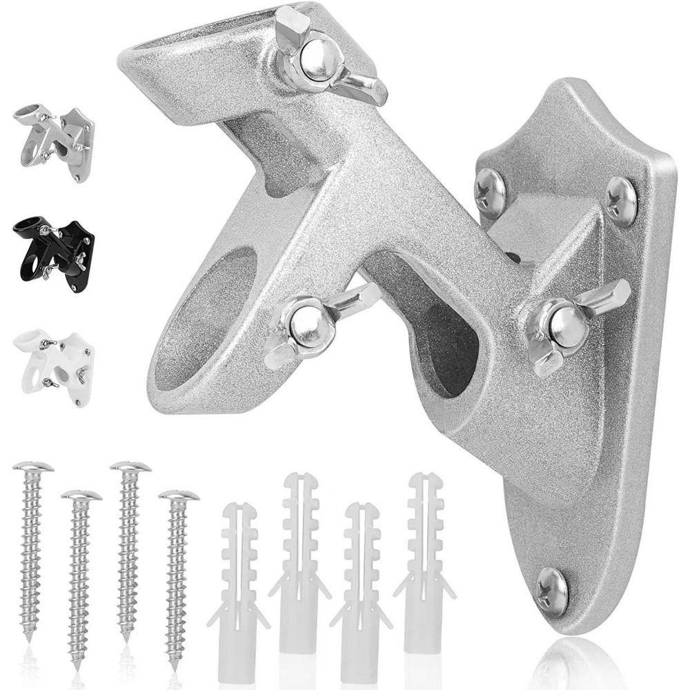 Double Hole Flagpole Mounting Base Wall-mounted Yard Banner Stand Flagpole Bracket  Windsock