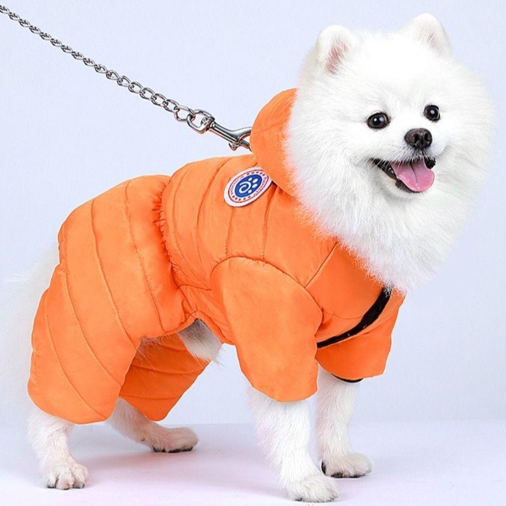 Warm Dog Down Jacket Windproof Winter Dog Coat Dog Jumpsuit Puppy Hoodies Coat Daily Walk