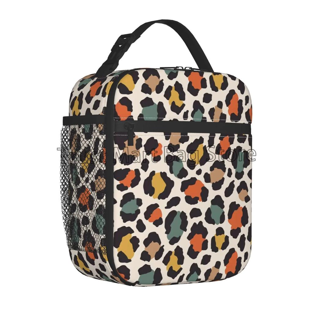 Леопардовый принт сумка для ланча Cheetah Pink Lunch Box многоразовый портативный охладитель Bento Tote для взрослых детей на работе в школе на пикнике