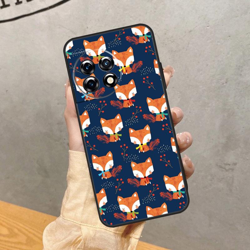 Cartoon Foxes Animal Case For OnePlus 15 15R 13R 13 13T 12 12R 11 10 9 Pro 10T Nord 5 CE 4 2 3 Lite N20 N30 Cover