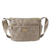 Lizdays Quilted Nylon Shoulder Suitable for Adults Women's Water-Repellent Bag, Lightweight, (Gray Beige)