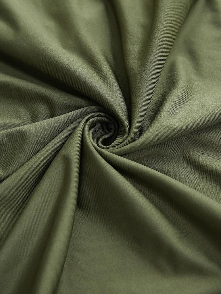 Rosegal Plus Size Lace Up Ruffles Ruched Lettuce Hem Split Flare Sleeve Cold Shoulder 2 In 1 Dress