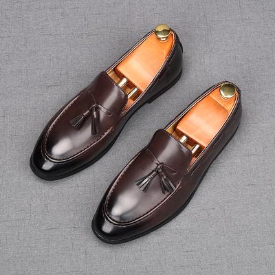 Мода Мода Новые Мужские Кисточки Кожаные Балетки Мужские Черные Коричневые Дизайнерские Удобные Лоферы Выпускной Свадебное Платье Обувь