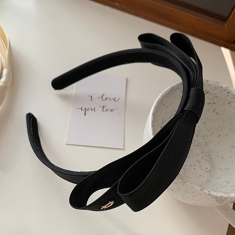 Французская винтажная повязка для волос с бантом, однотонная повязка для волос с бантом для девочек, минималистичный обруч, аксессуары для волос