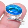 Natural Swiss Blue Topaz Gemstone 925 Sterling Silver Jewelry Ring Size 7.5 L4L14