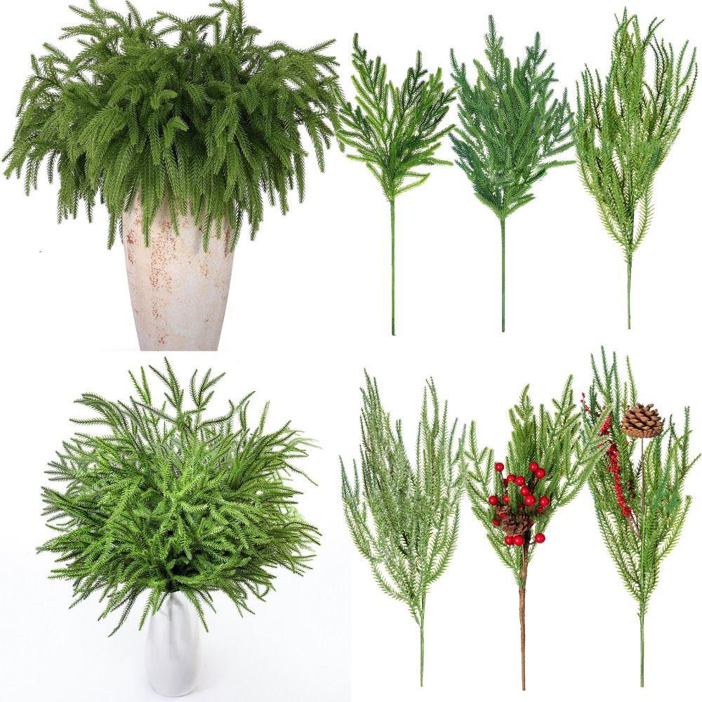 Пластиковые искусственные ветки норфолкской сосны DIY венок рождественская сосновая ветка рождественский