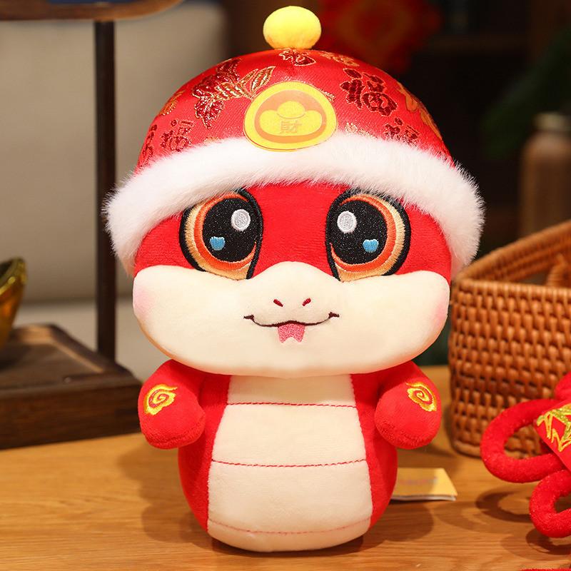 Snake Toys Plush Hat Cartoon Animals Fill Doll Mascot Toy Gift New Garnish Year