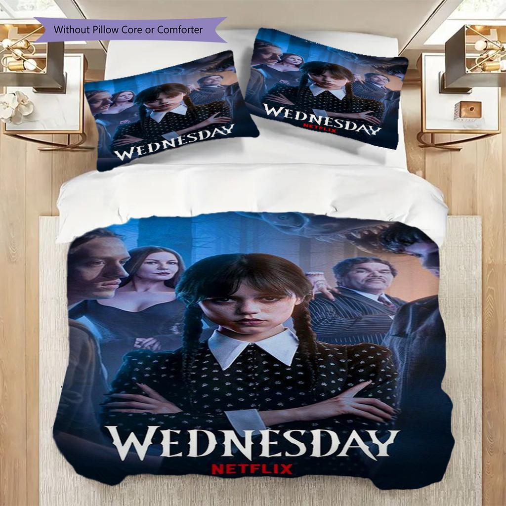 Midnight Mysteries Three-piece set (1 * duvet cover + 2 * pillowcase, without core) 2D Flat Bedding set Duvet cover and pillowcase